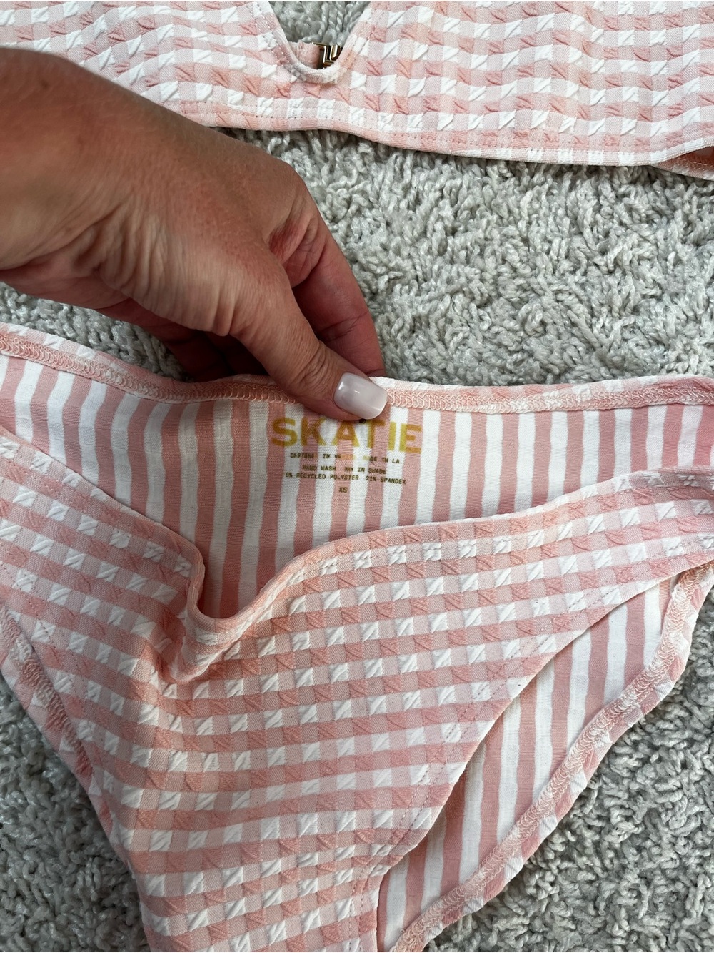 Skatie Set - Pink Gingham Bikini Set - Picture 2 of 3